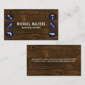 木目の背景 |ハードウェアツール 名刺 (正面/裏面)