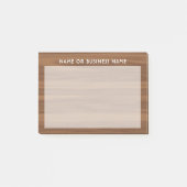 木目の背景(任意の名前または文字) ポストイット (正面)