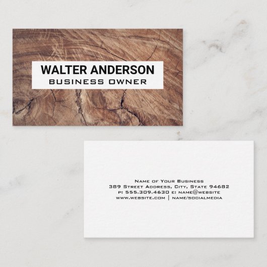 木目の背景 名刺 (正面/裏面)