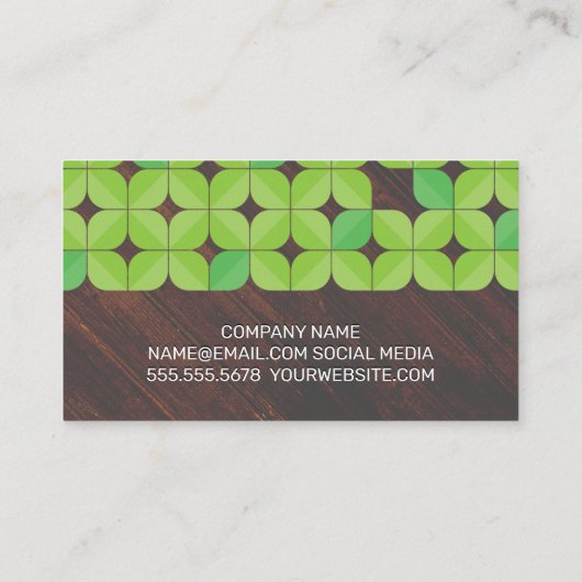 木目の背景 |図解リーフパターン 名刺 (裏面)