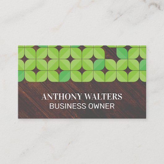 木目の背景 |図解リーフパターン 名刺 (正面)