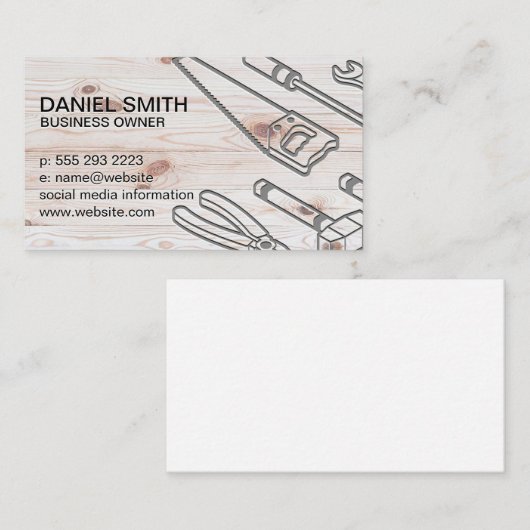 木目の背景 |建築ツール 名刺 (正面/裏面)