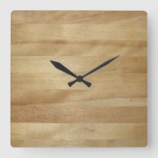 木目の背景、結合された木目、木目のテクスチャ スクエア壁時計 (正面)