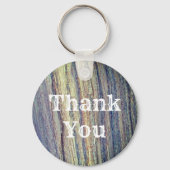 木目の茶色素朴の感謝 キーホルダー (正面)