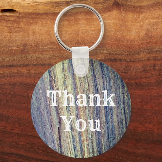 木目の茶色素朴の感謝 キーホルダー (正面)