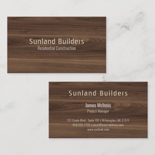 木目の茶色 名刺 (正面/裏面)