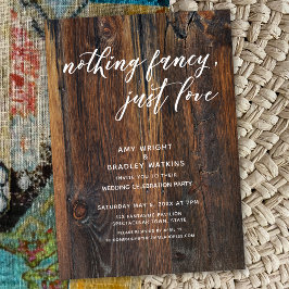 木目の荒い手書きの愛らしいデザイン 何も特別なものはない、ただ愛を 招待状