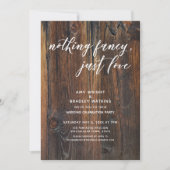 木目の荒い手書きの愛らしいデザイン 招待状 (正面)