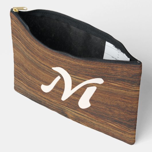 木目をモノグラムでチーク アクセサリーポーチ (見開き)