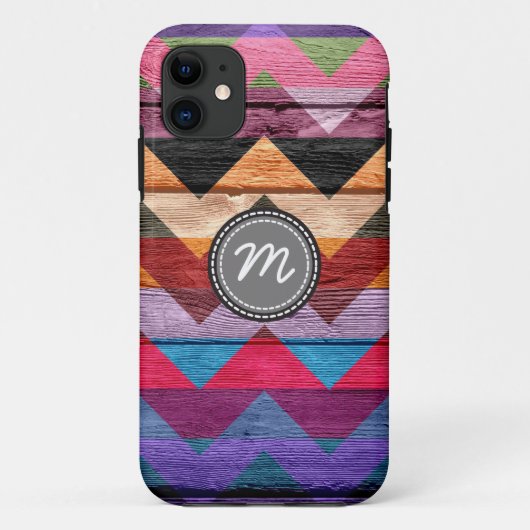 木目アステカのジグザグ模様#7 Case-Mate iPhoneケース (裏面)
