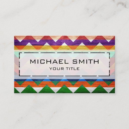 木目アステカ模様#7 名刺 (正面)