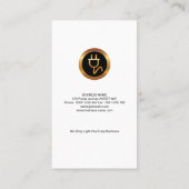 木目エレガント光沢のある金ゴールドストライプ電気技師 名刺 (裏面)