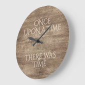 木目エレガント模様の時フェイク間引用文 ラージ壁時計 (傾斜)