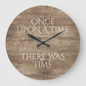 木目エレガント模様の時フェイク間引用文 ラージ壁時計 (正面)