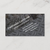 木目オーガニックダイヤモンドプレート鋼モノグラム 名刺 (裏面)