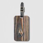 木目カッコいいノットテクスチャ ラゲッジタグ (正面縦)