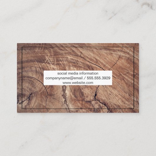 木目カットの背景 名刺 (裏面)