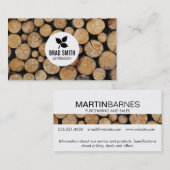 木目カット\ログ 名刺 (正面/裏面)