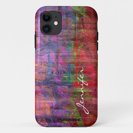 木目カラフルテクスチャ#3 Case-Mate iPhoneケース (裏面)