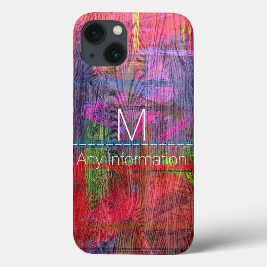 木目カラフルモノグラム Case-Mate iPhoneケース (裏面)