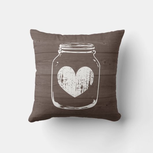木目カントリーシックなメイソンジャー装飾用クッション クッション (裏面)