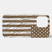木目グランジ米国国旗 Case-Mate iPhoneケース (裏面 (横))