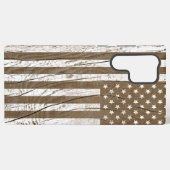 木目グランジ米国国旗 SAMSUNG GALAXYケース (裏面横)