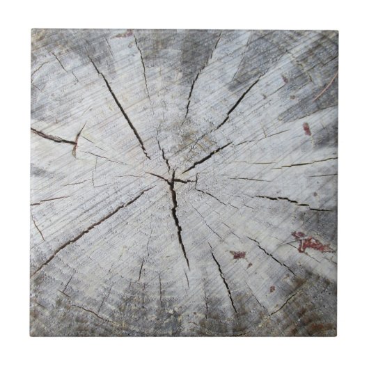 木目グレーパインツリースタンプフォトアート1 タイル (正面)