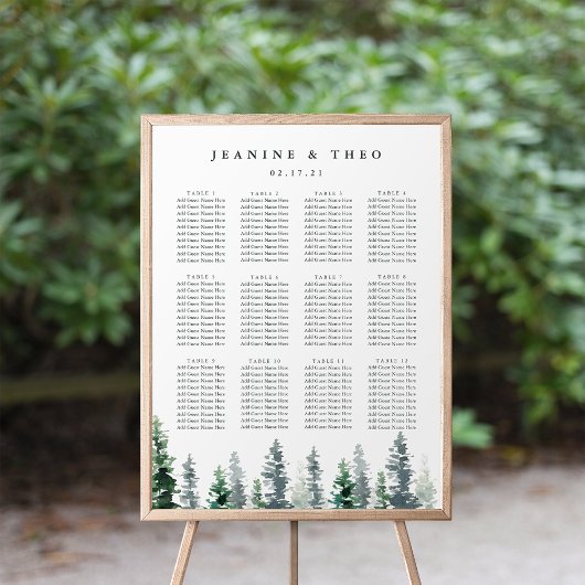 木目グローブのシーティングチャート ポスター