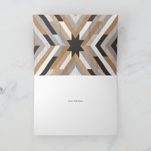 木目コラージュニュートラルベビーシャワーありがとう サンキューカード (内部)