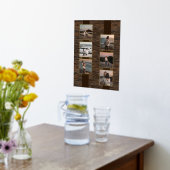 木目シンプル金ゴールド上のミニマル写真コラージュ 箔ポスター (レイダウン (キッチン))