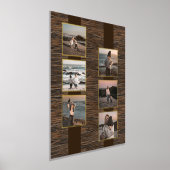 木目シンプル金ゴールド上のミニマル写真コラージュ 箔ポスター (レイダウン)