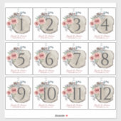 木目スライスバラテーブル番号シール シール (シート)