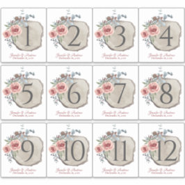 木目スライスバラテーブル番号シール シール