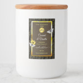 木目ダークブラウン金ゴールド製品ラベル追加ロゴ フードラベル (正面)