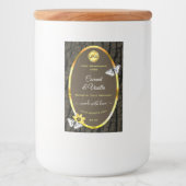 木目ダークブラウン金ゴールド製品ラベル追加ロゴ フードラベル (正面)