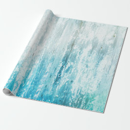 木目ティール（緑がかった色）ホワイトテクスチ素朴ャの切り離し ラッピングペーパー