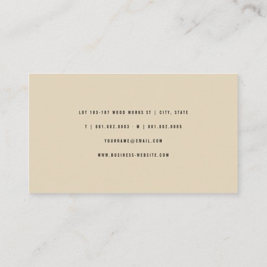 木目テクスチャフォトミニマリスト建築 名刺 (裏面)