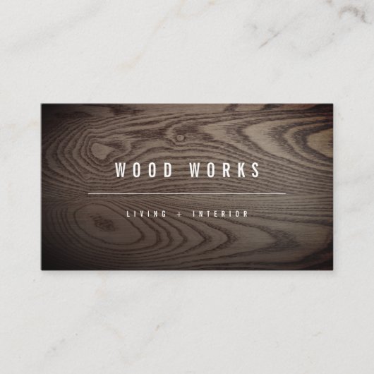 木目テクスチャフォトミニマリスト建築 名刺 (正面)