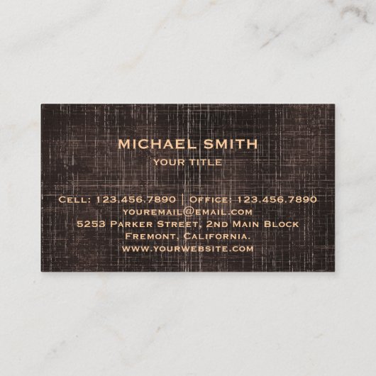 木目テクスチャフォトミニマリスト建築 名刺 (裏面)