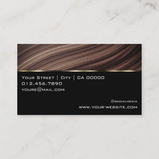 木目テクスチャボードウェーブウッドグレインロゴ 名刺 (裏面)