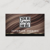 木目テクスチャボードウェーブウッドグレインロゴ 名刺 (正面)