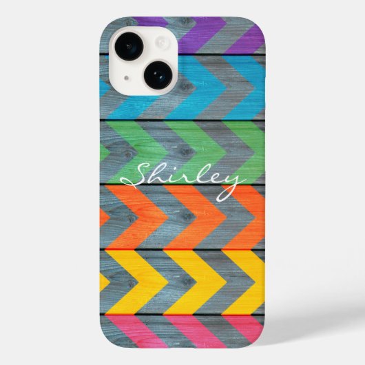 木目テクスチャーのシェブロンパターン by Shirley Taylor Case-Mate iPhoneケース (裏面)