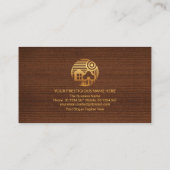 木目テクスチャ金ゴールドホームハンドマン大工 名刺 (裏面)