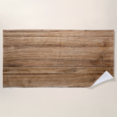 木目テクスチャ ビーチタオル (正面)