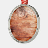 木目テクスチャ メタルオーナメント (左)