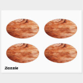 木目テクスチャ 楕円形シール (シート)