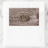 木目テクスチャ 長方形シール (バッグ)