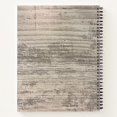 木目デザインブラウンゼンモノグラパーソナライズされたム ノートブック (裏面)