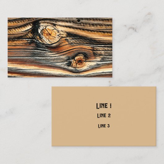木目ノットテクスチャ 名刺 (正面/裏面)